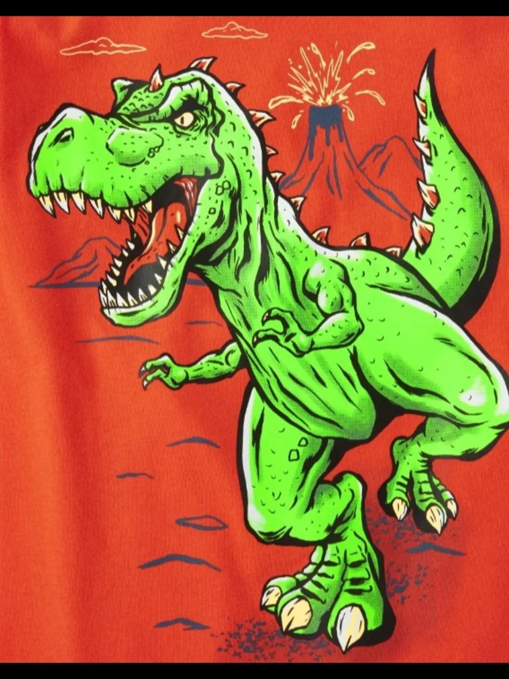 The Children's Place Bright Orange Tee with Neon Green T‑Rex